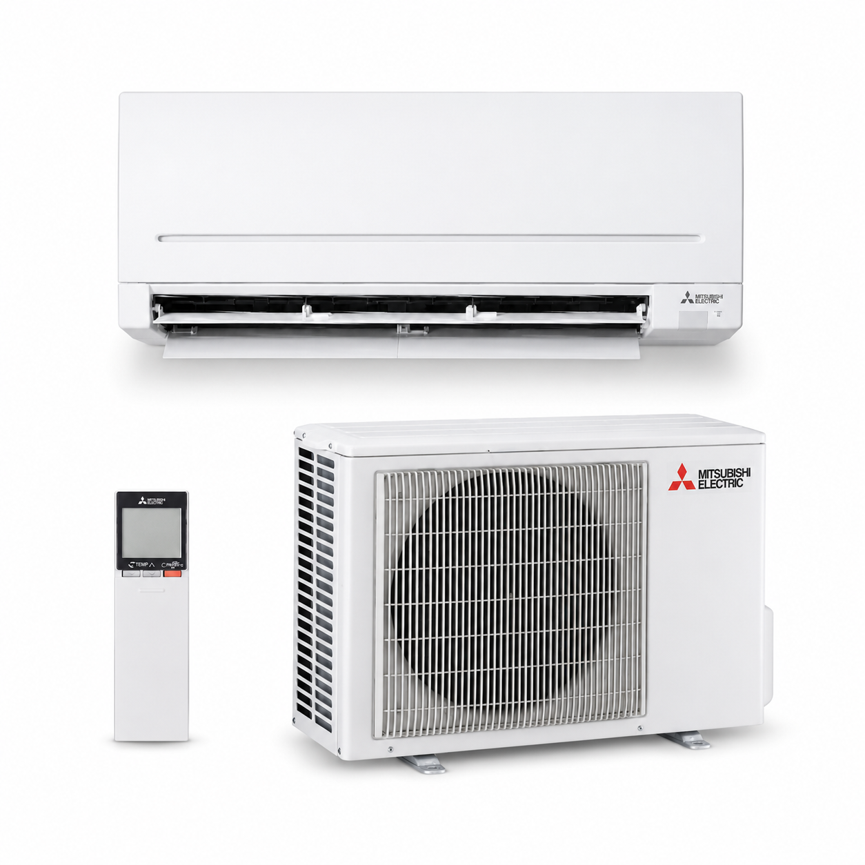 Mitsubishi Electric AP Series wall split with outdoor unit and remote